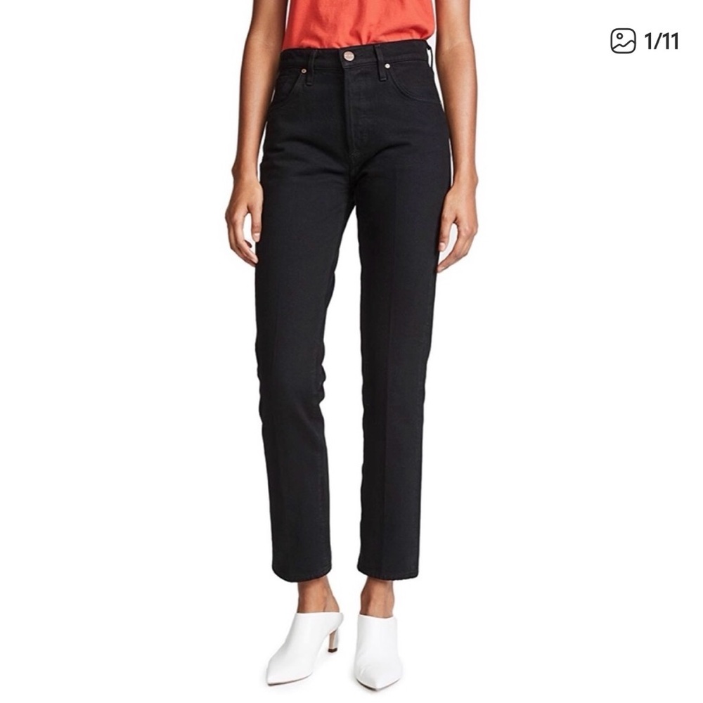 Goldsign High-Rise Straight Jeans - Black
